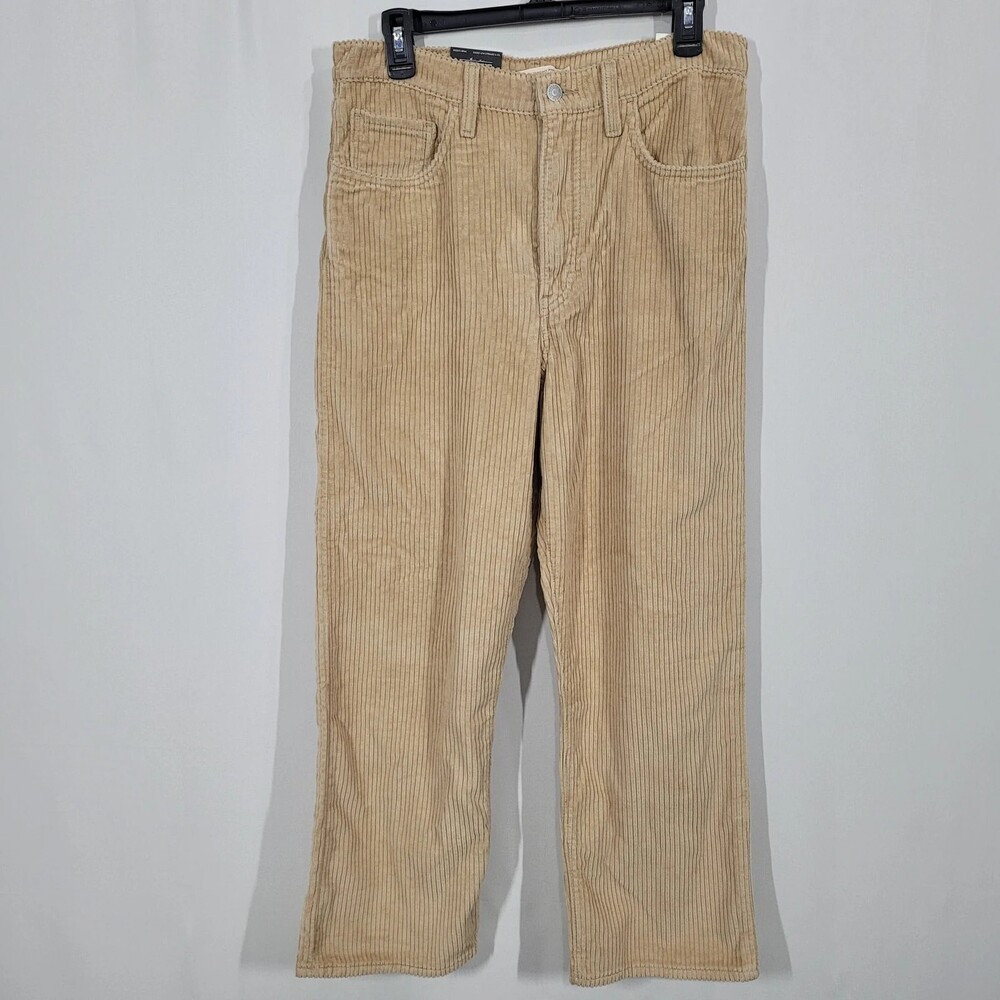 Levi's Premium Corduroy Ribcage Straight Ankle Pants Granola Brown 30X27